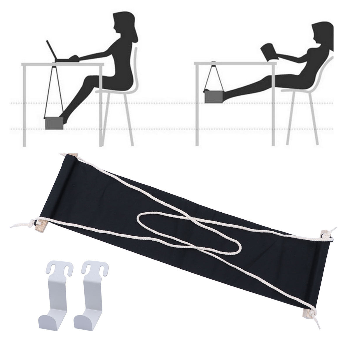 折りたたみ式のデスク下フットハンモック – 人間工学に基づい - Footrest Under Desk のレビューと価格